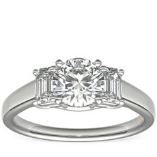ZAC ZAC POSEN Three-Stone Emerald-Cut Diamond Engagement Ring in Platinum (0.36 ct. tw.)